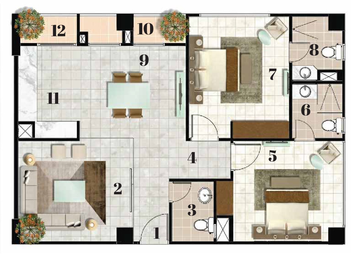 Apartment 01 Floor Plan